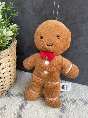 Jellycat Jolly Gingerbread Man Fred Christmas plush toy.